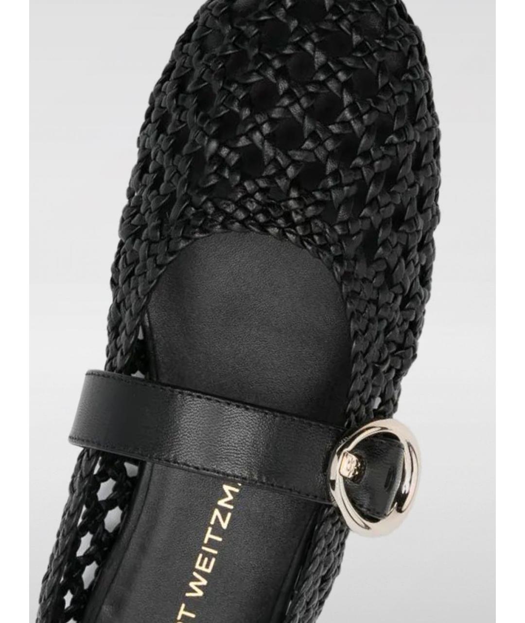 STUART WEITZMAN Черные кожаные балетки, фото 4