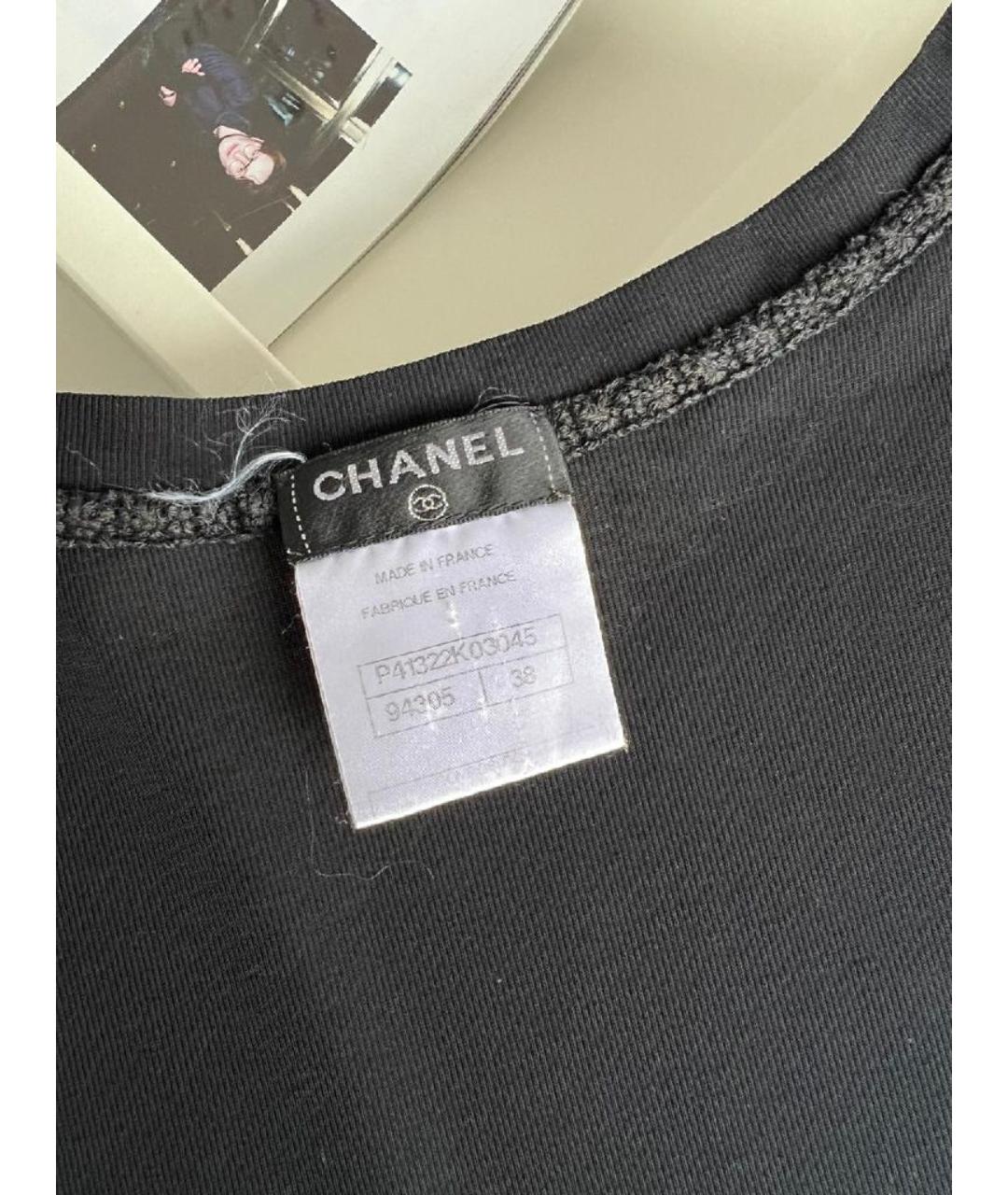 CHANEL Темно-синяя хлопковая футболка, фото 7