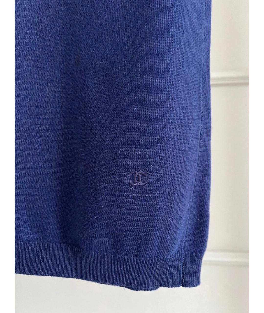 CHANEL Синяя хлопковая майка, фото 4