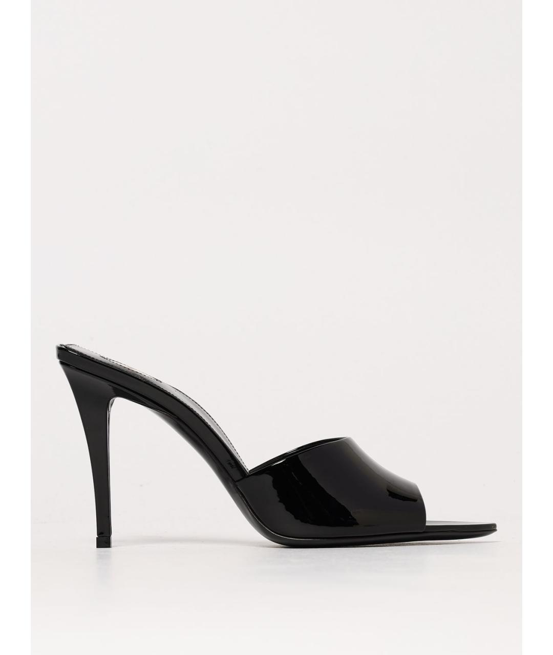 SAINT LAURENT Черные кожаные мюли, фото 5