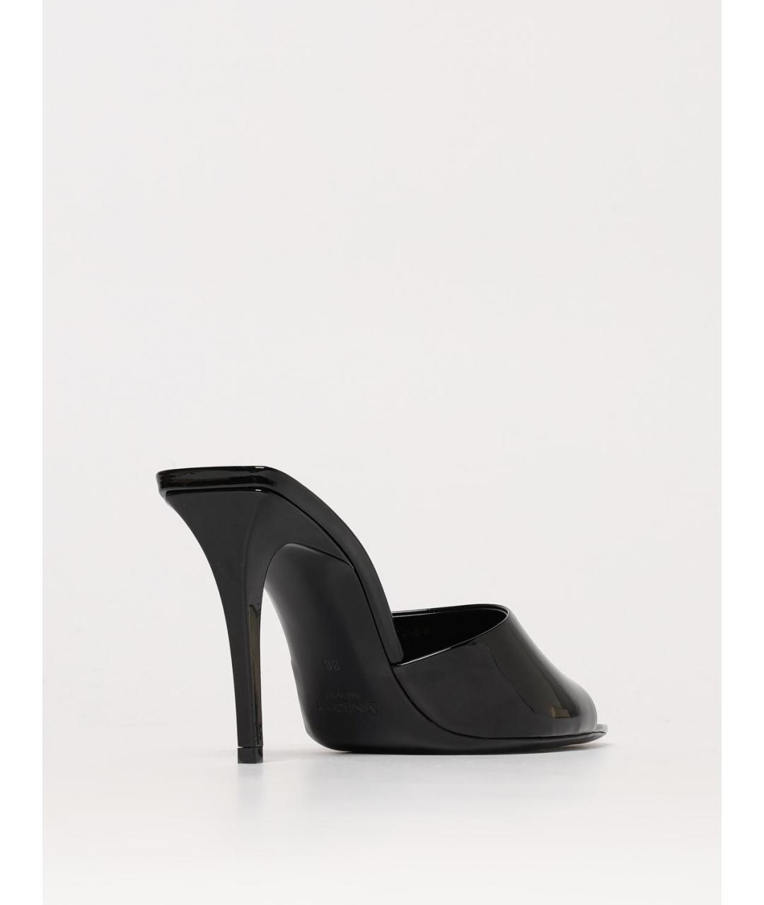 SAINT LAURENT Черные кожаные мюли, фото 3