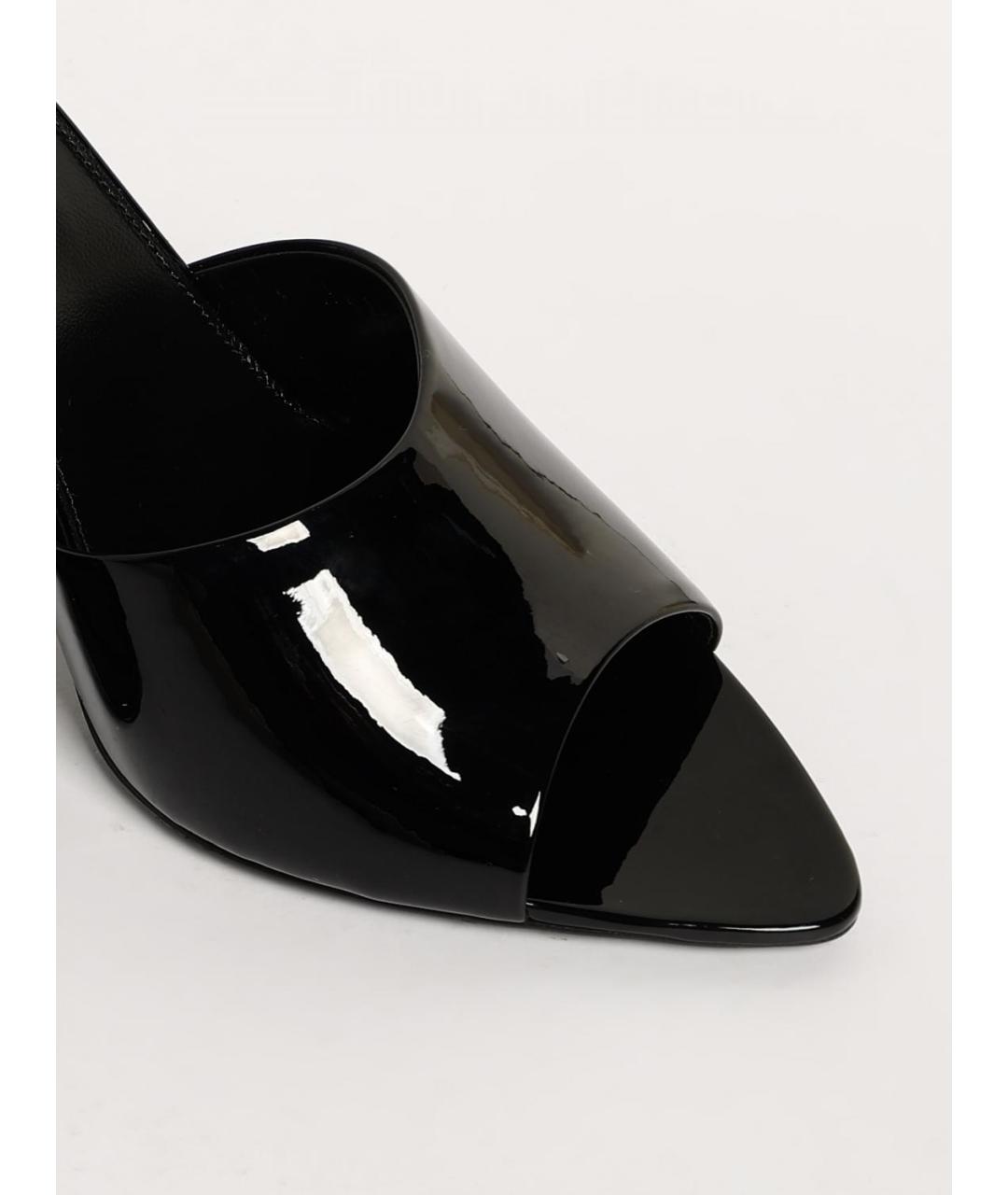 SAINT LAURENT Черные кожаные мюли, фото 4
