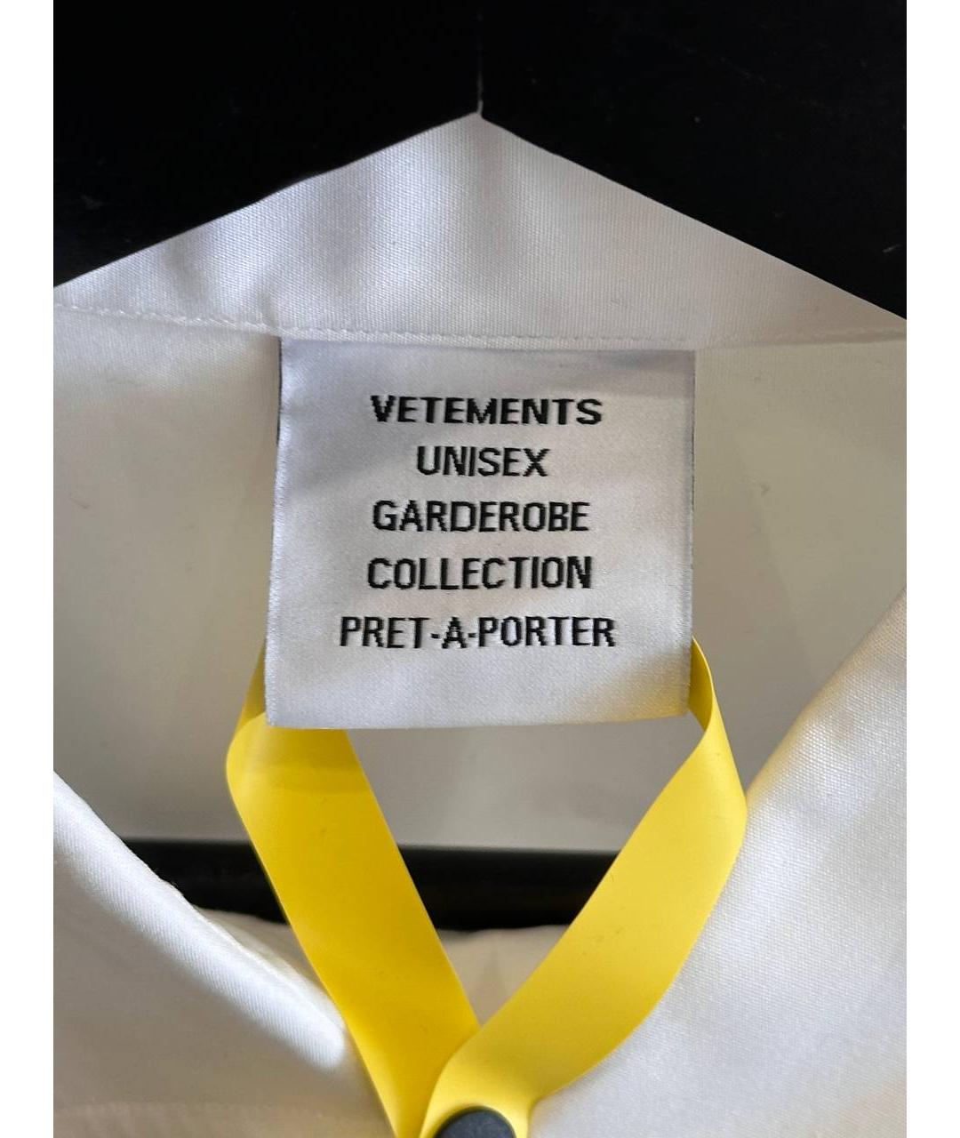 VETEMENTS Белая хлопковая классическая рубашка, фото 4