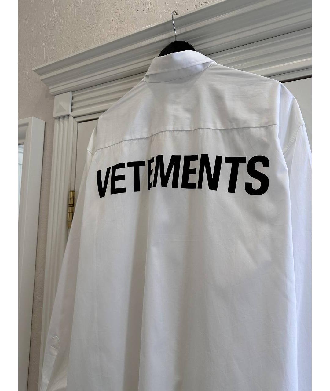 VETEMENTS Белая хлопковая классическая рубашка, фото 3