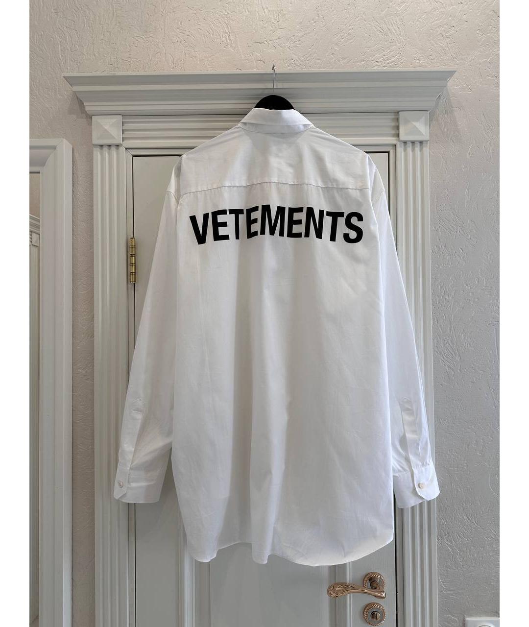 VETEMENTS Белая хлопковая классическая рубашка, фото 2