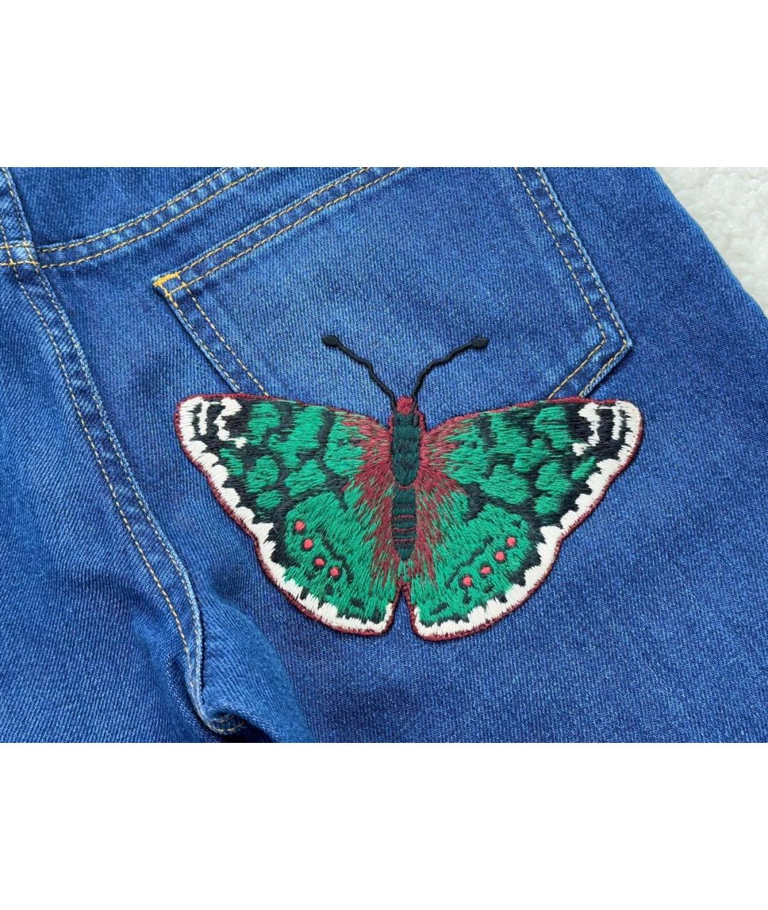 GUCCI Синие хлопковые джинсы клеш, фото 8