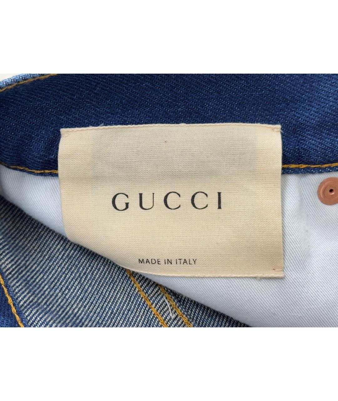 GUCCI Синие хлопковые джинсы клеш, фото 4
