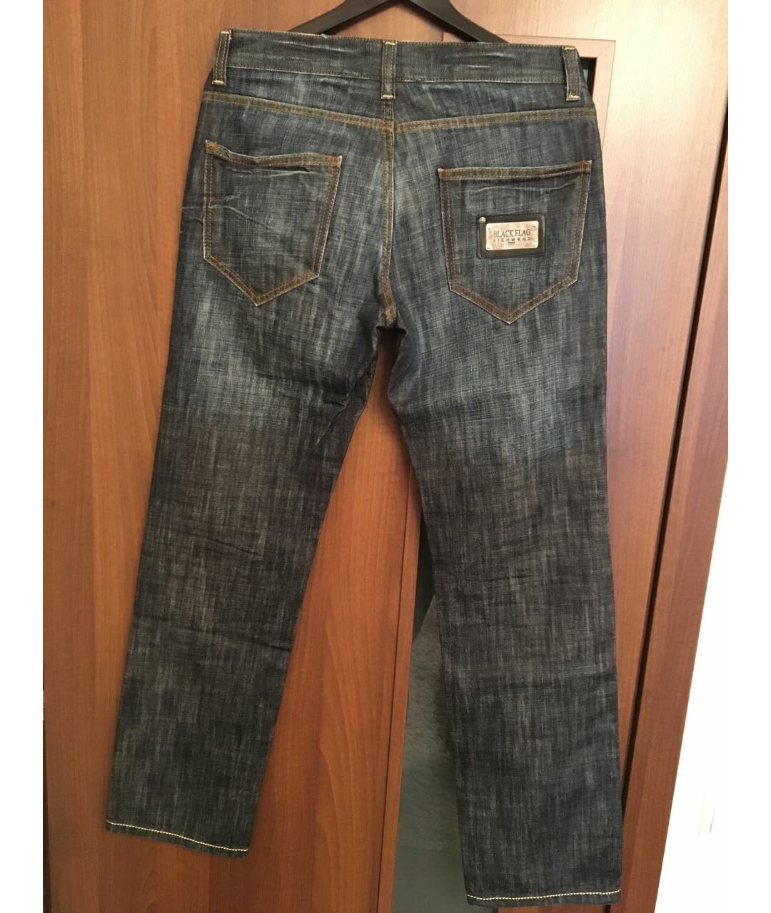 JOHN RICHMOND Серые хлопковые прямые джинсы, фото 2