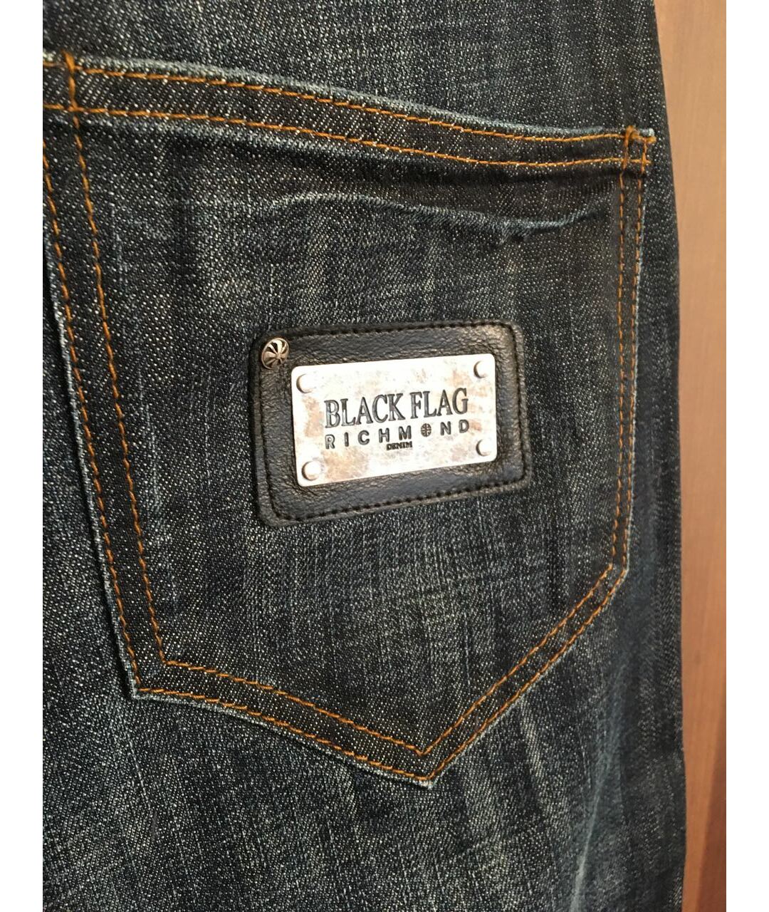 JOHN RICHMOND Серые хлопковые прямые джинсы, фото 4