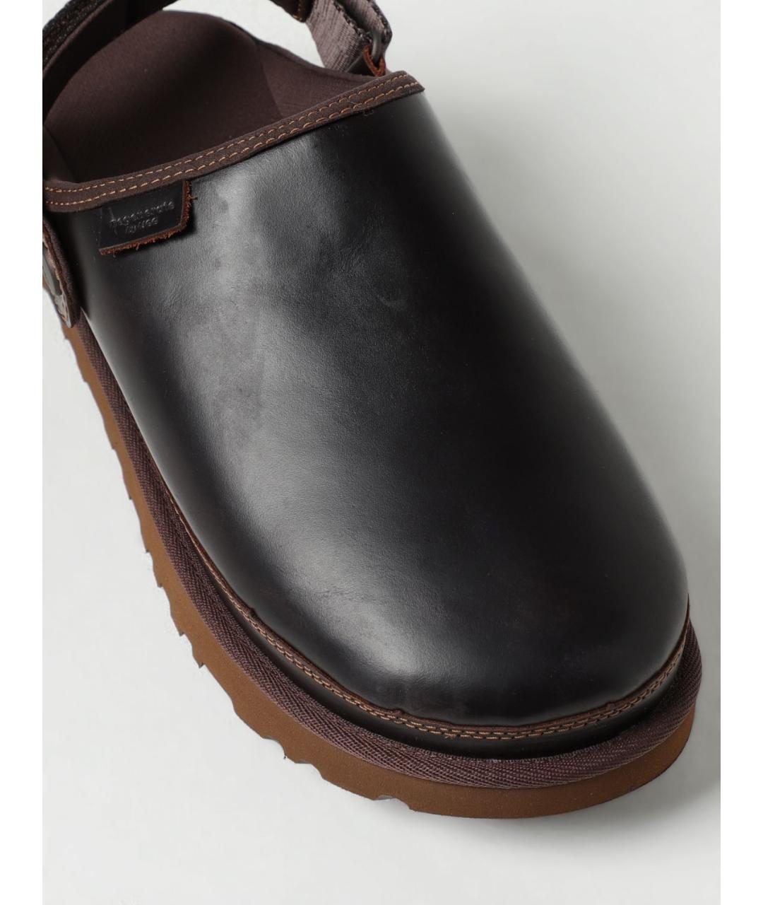 UGG AUSTRALIA Коричневые кожаные сабо, фото 4