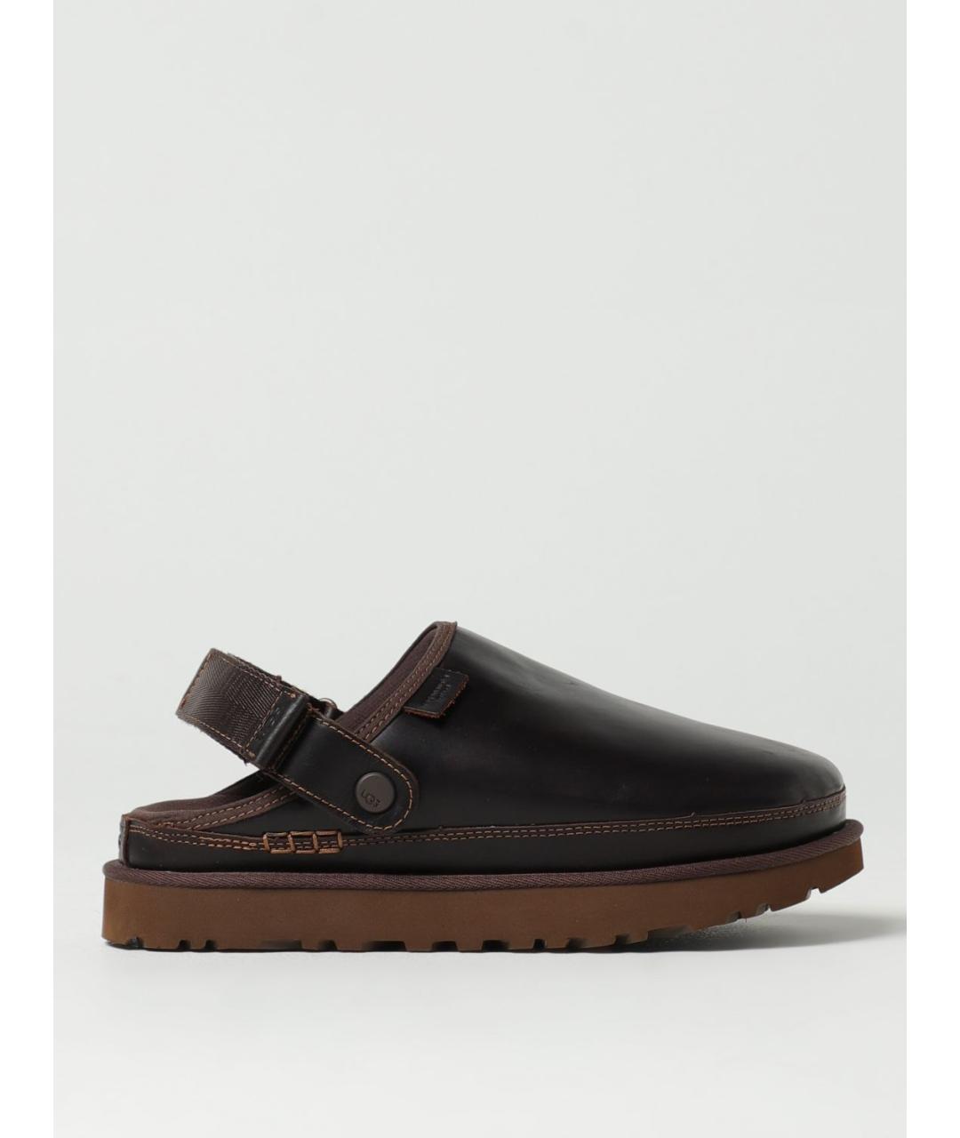 UGG AUSTRALIA Коричневые кожаные сабо, фото 5