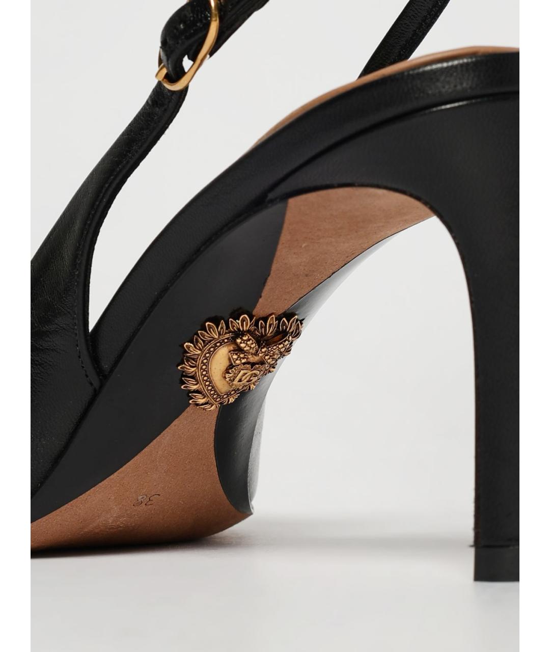 DOLCE&GABBANA Черные кожаные туфли, фото 4