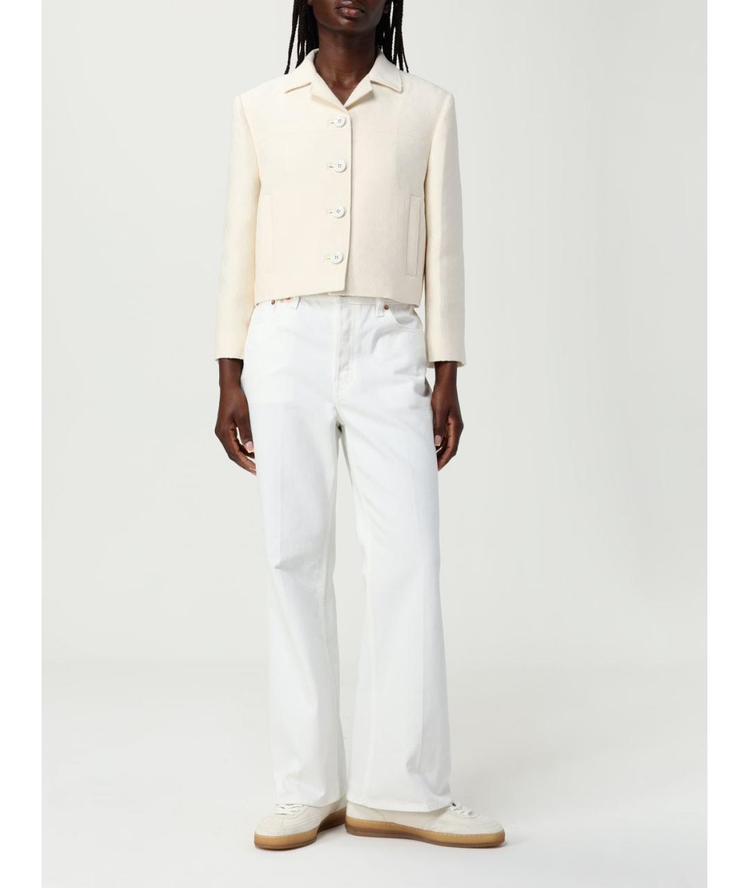 GUCCI Белые хлопковые прямые джинсы, фото 3