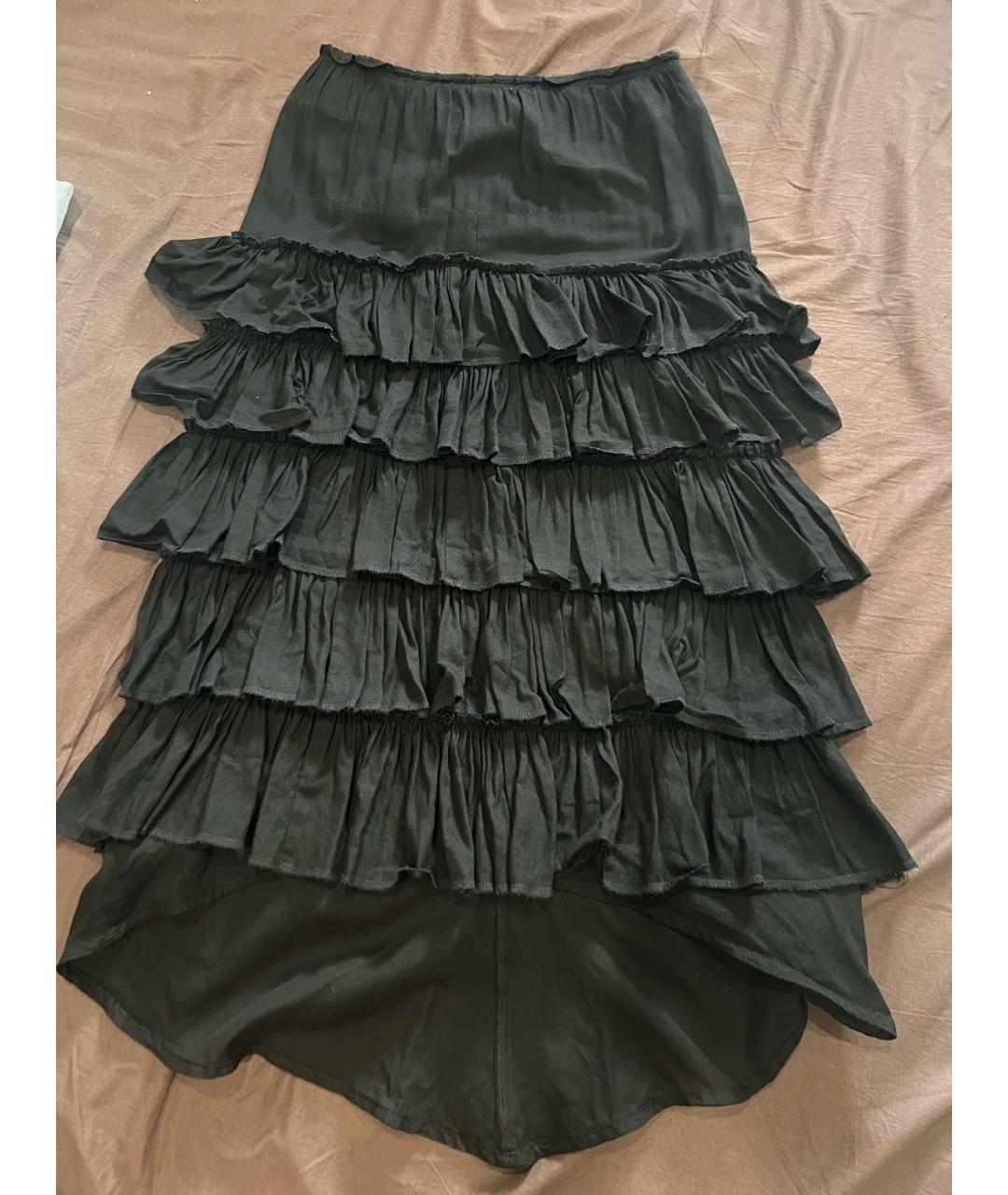 COMME DES GARÇONS Черная хлопковая юбка миди, фото 3