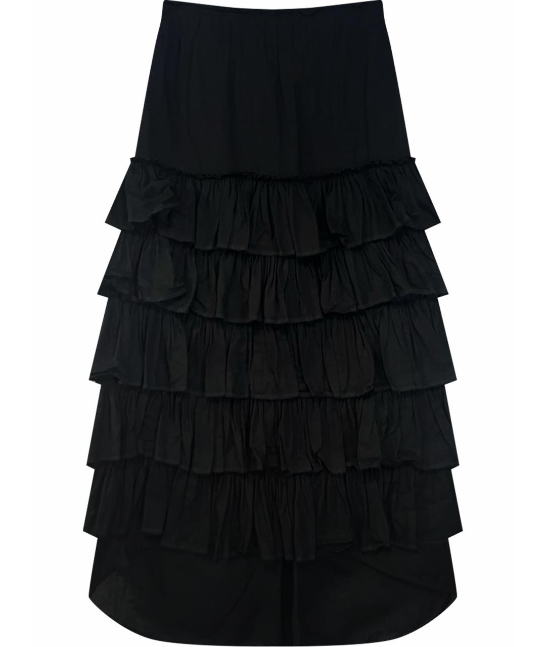 COMME DES GARÇONS Черная хлопковая юбка миди, фото 1