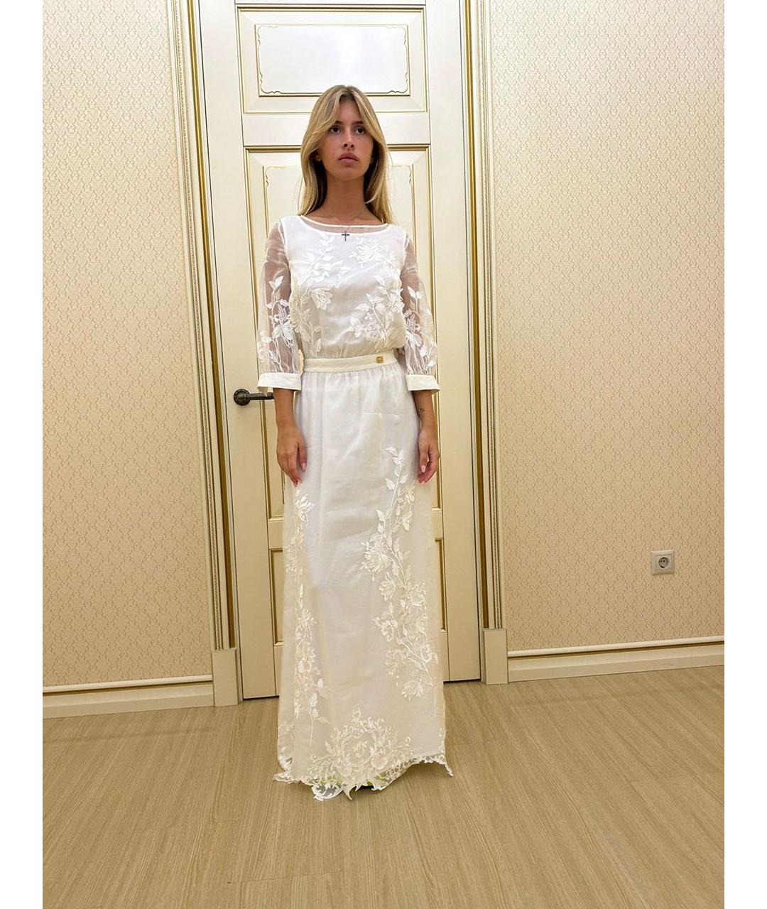 CAVALLI CLASS Белое вискозное вечернее платье, фото 6
