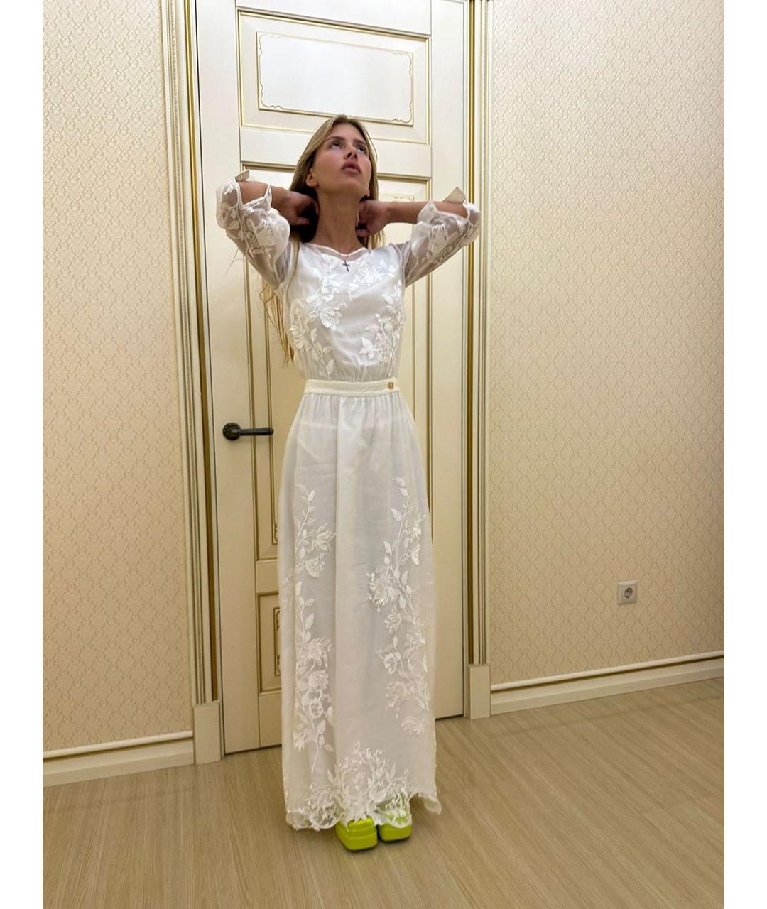 CAVALLI CLASS Белое вискозное вечернее платье, фото 5