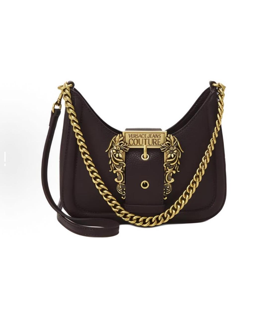 VERSACE JEANS COUTURE Коричневая кожаная сумка через плечо, фото 2
