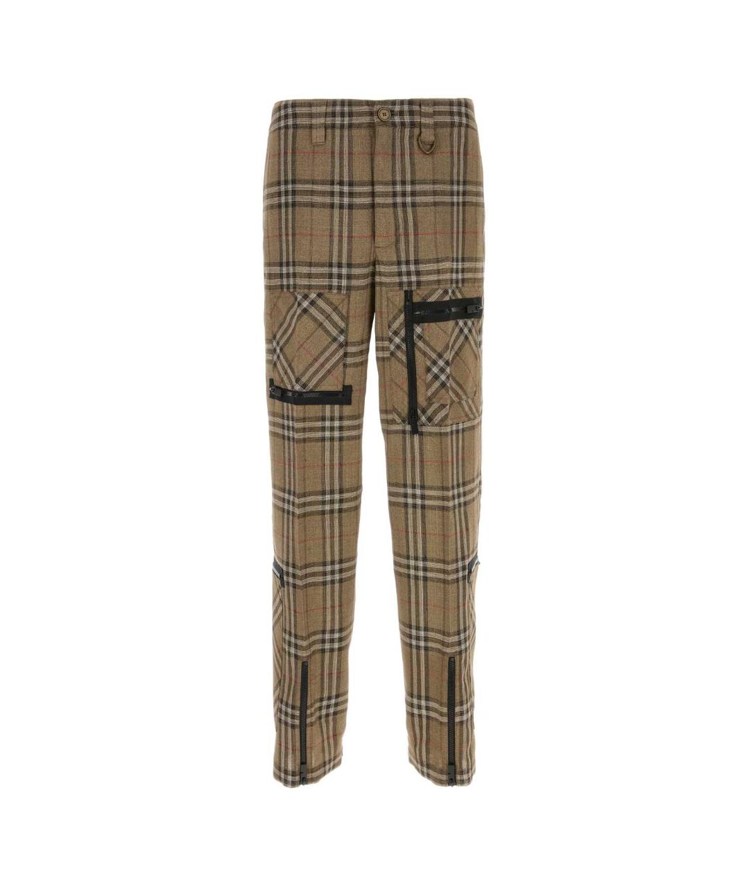 BURBERRY Мульти вискозные повседневные брюки, фото 1