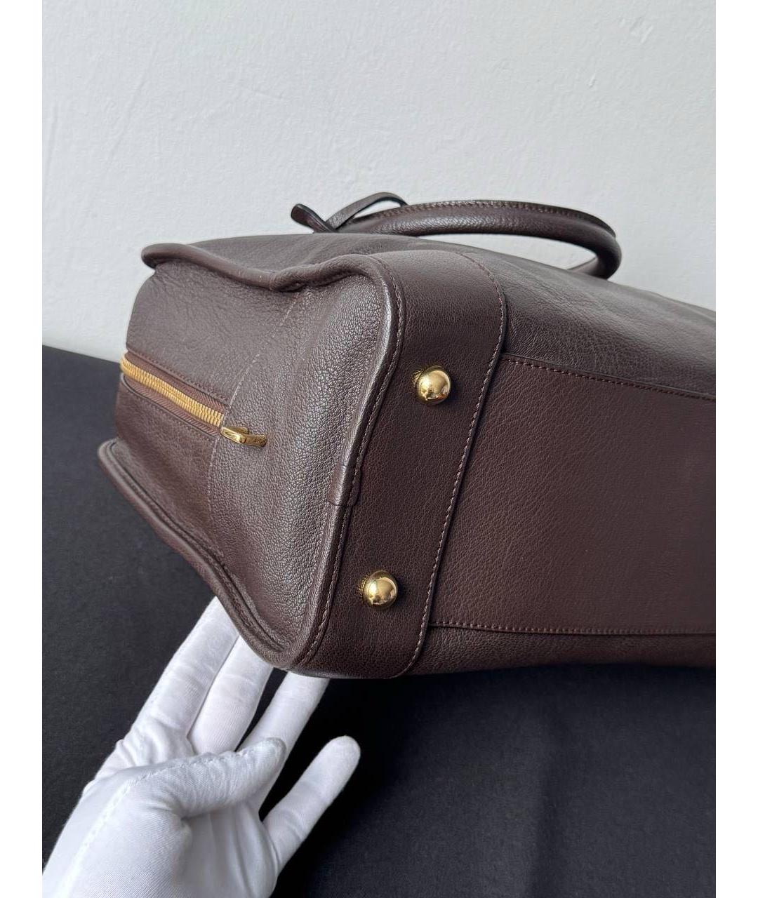 LOEWE Коричневая кожаная сумка с короткими ручками, фото 6