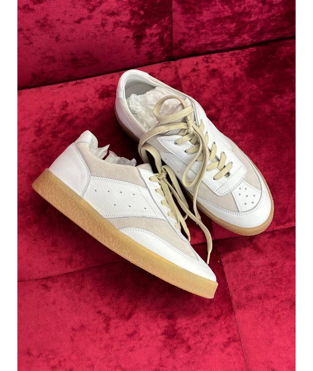 MM6 MAISON MARGIELA Белые кожаные кеды, фото 4