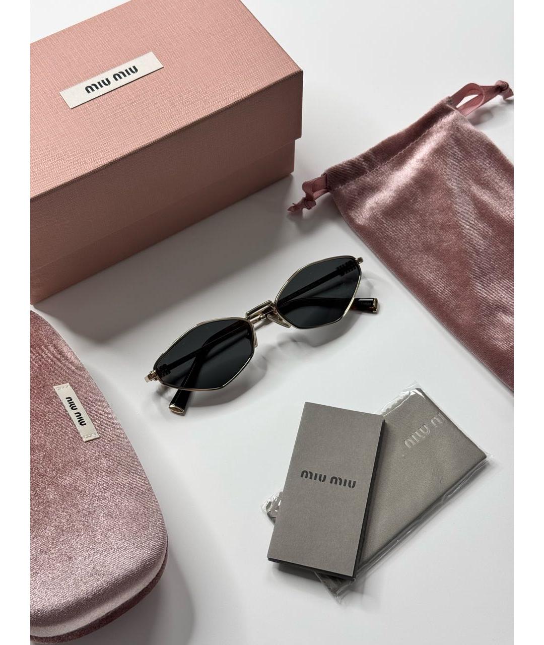 MIU MIU Серебряные металлические солнцезащитные очки, фото 7
