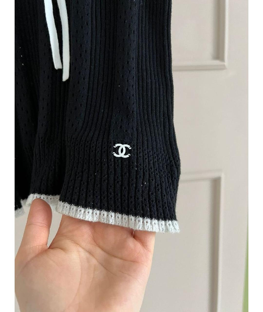CHANEL Черная хлопковая футболка, фото 4