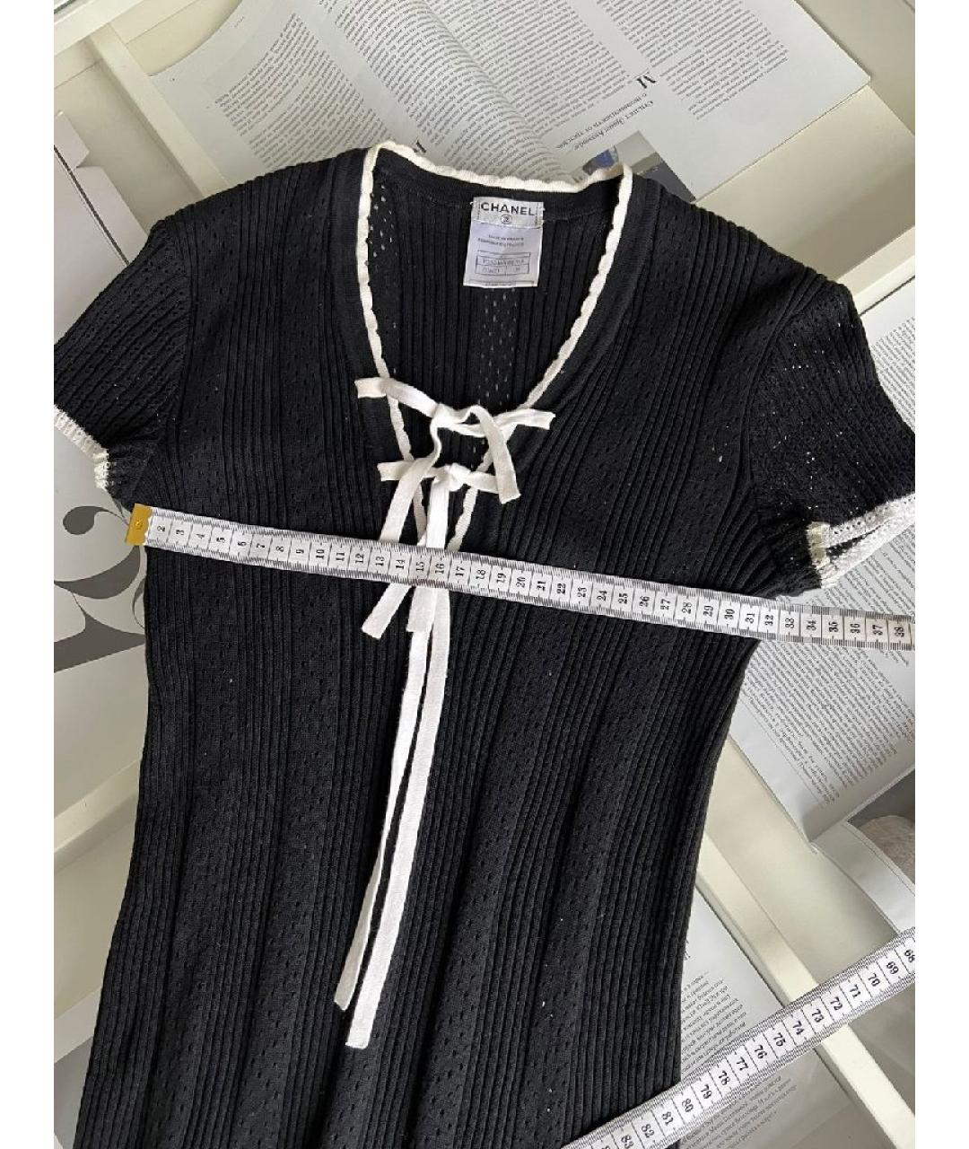 CHANEL Черная хлопковая футболка, фото 6