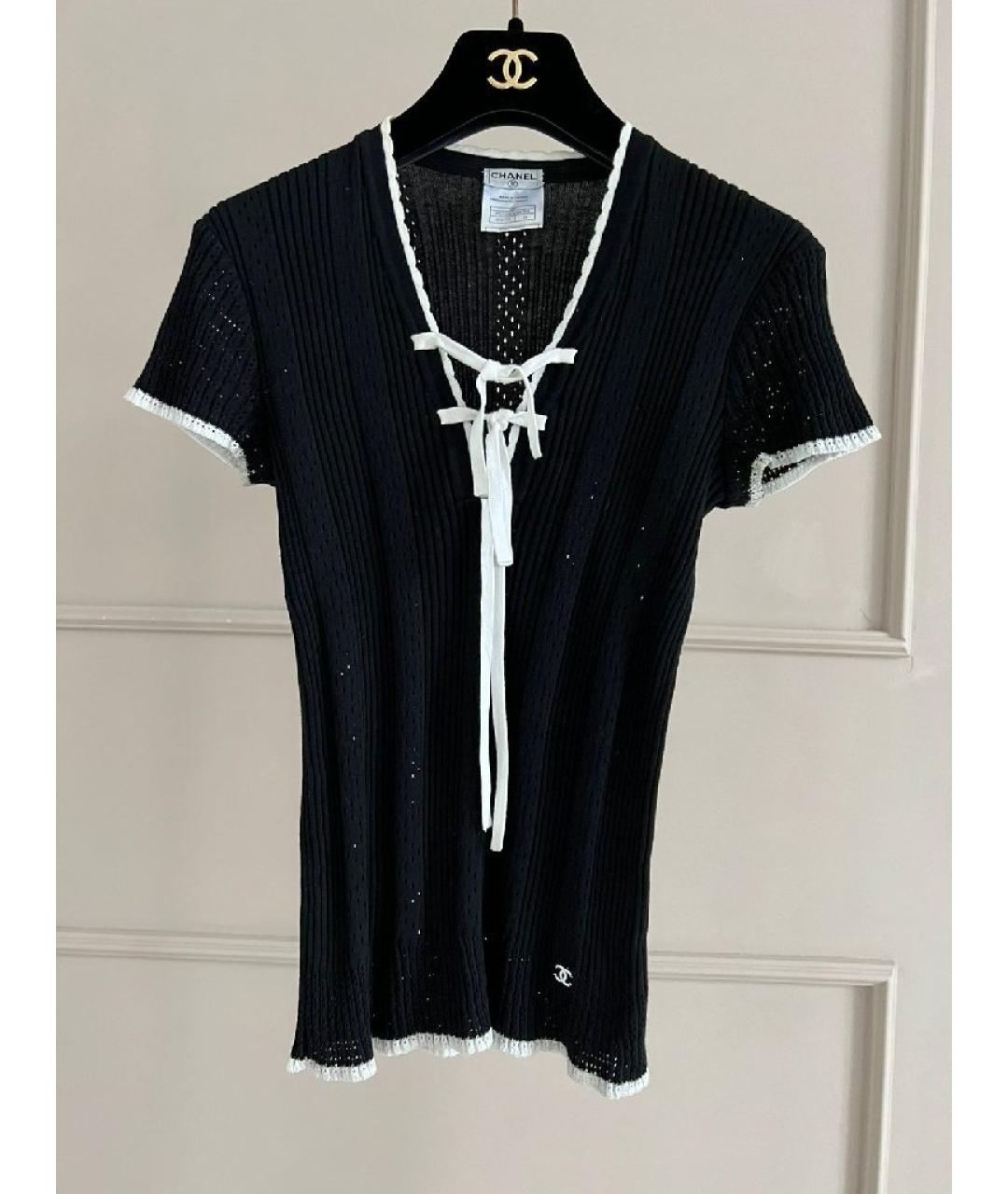 CHANEL Черная хлопковая футболка, фото 10