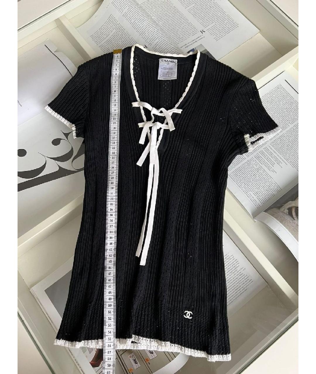 CHANEL Черная хлопковая футболка, фото 5