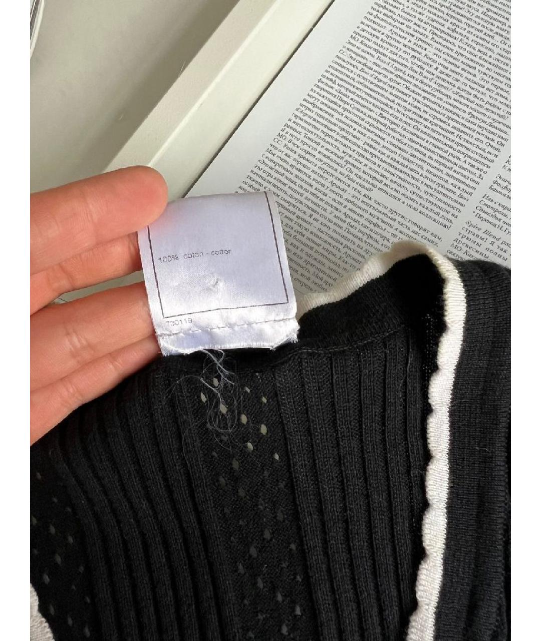 CHANEL Черная хлопковая футболка, фото 8