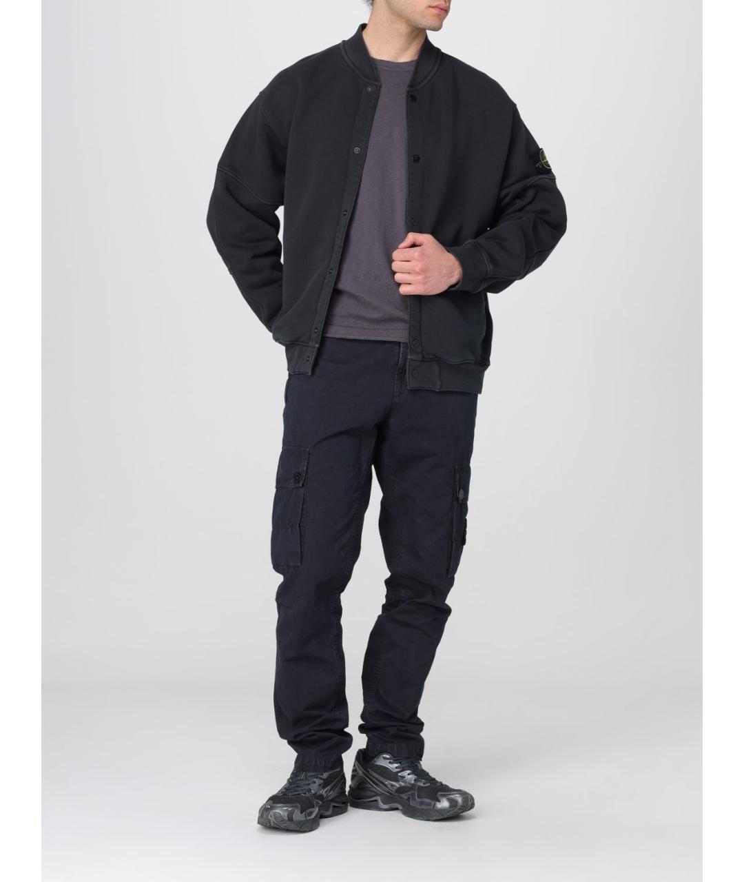 STONE ISLAND Темно-синие повседневные брюки, фото 3