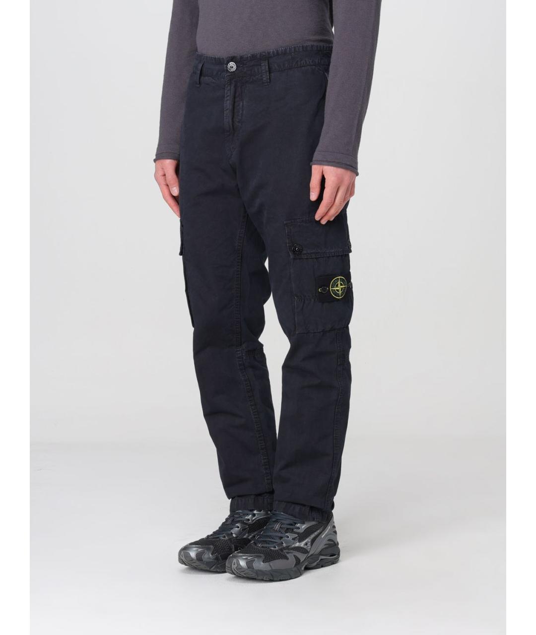 STONE ISLAND Темно-синие повседневные брюки, фото 5