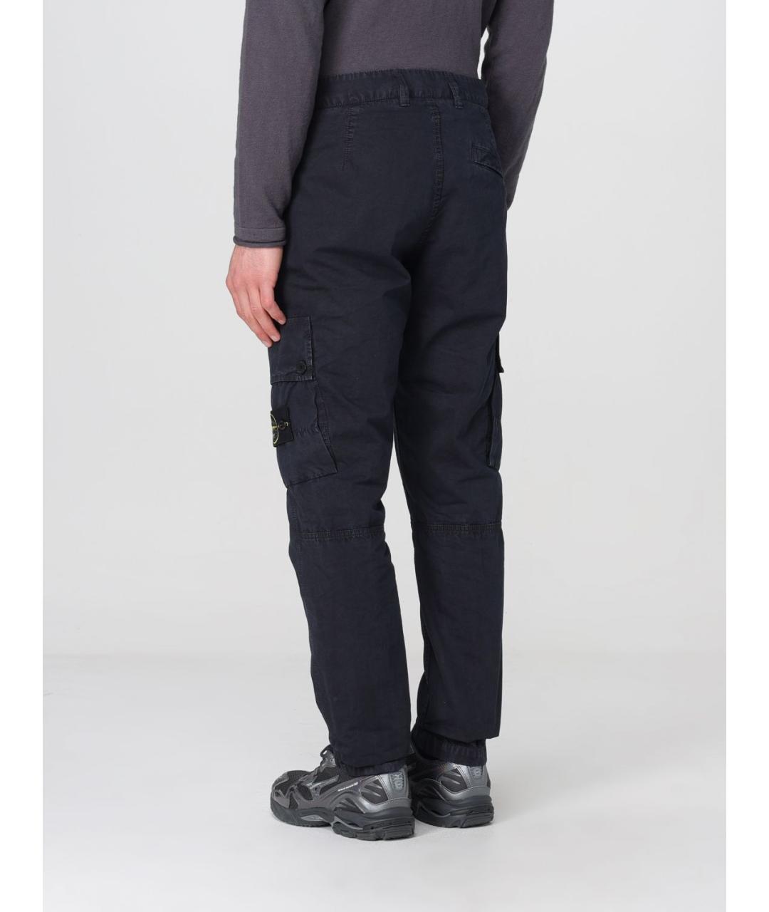 STONE ISLAND Темно-синие повседневные брюки, фото 4
