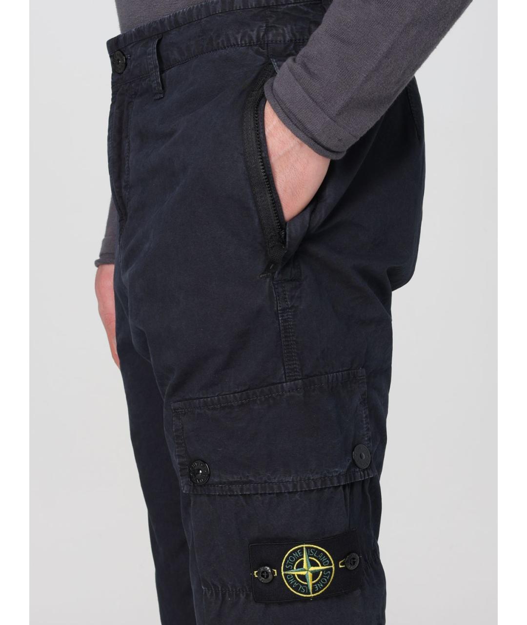 STONE ISLAND Темно-синие повседневные брюки, фото 6