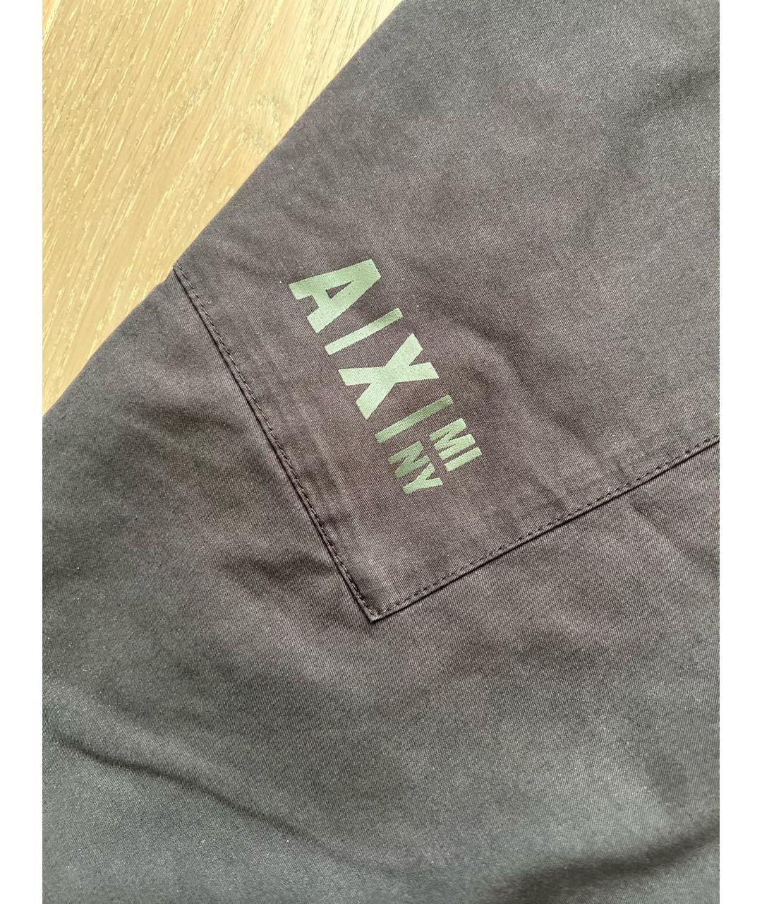 ARMANI EXCHANGE Антрацитовые полиэстеровые повседневные брюки, фото 6