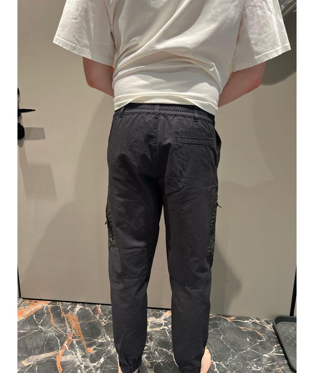 ARMANI EXCHANGE Антрацитовые полиэстеровые повседневные брюки, фото 2