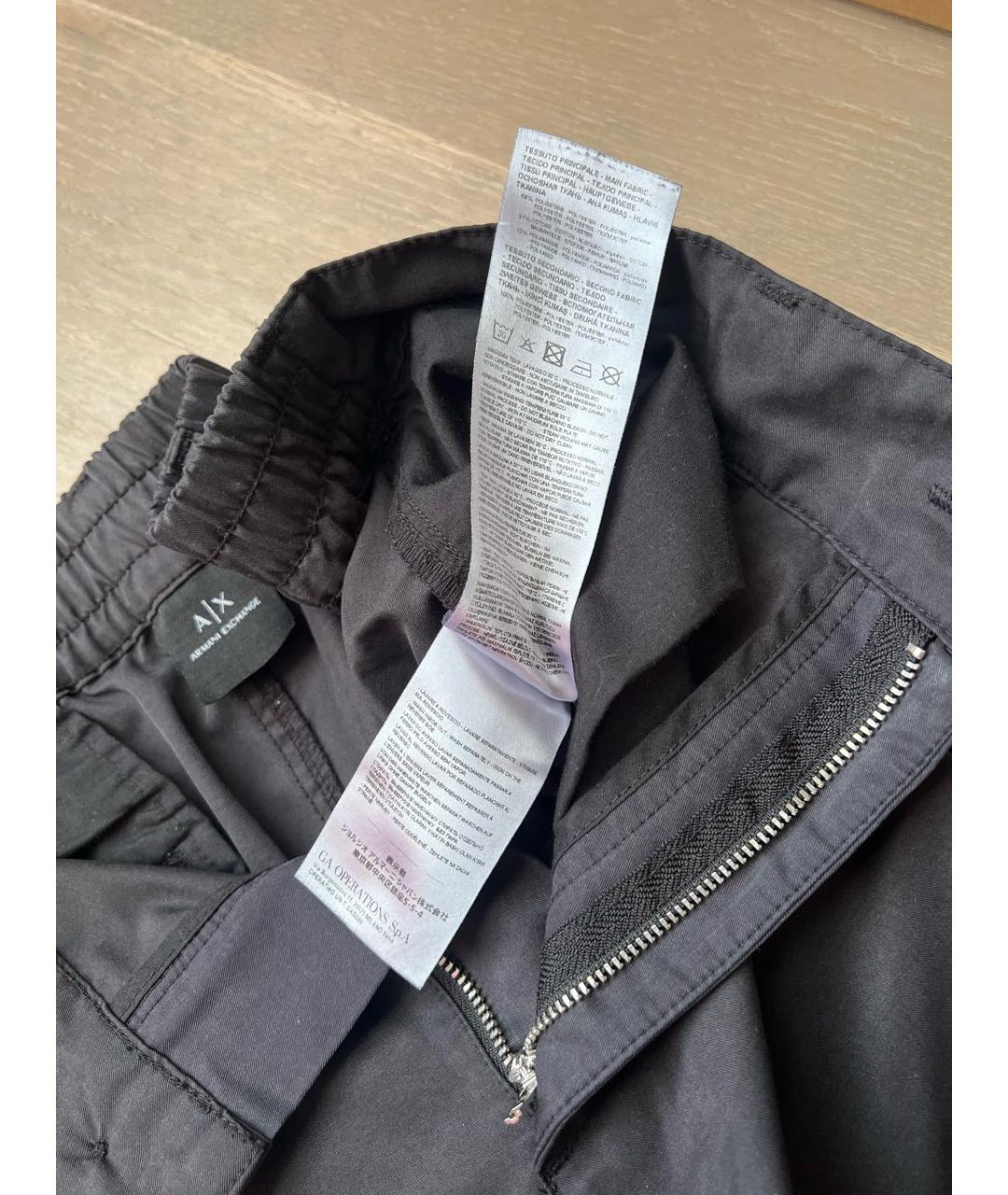 ARMANI EXCHANGE Антрацитовые полиэстеровые повседневные брюки, фото 5