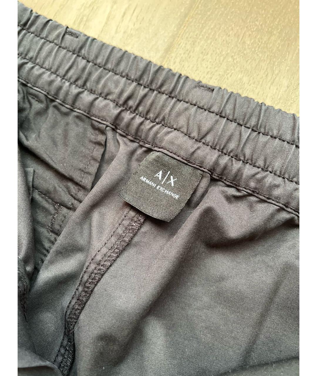 ARMANI EXCHANGE Антрацитовые полиэстеровые повседневные брюки, фото 3