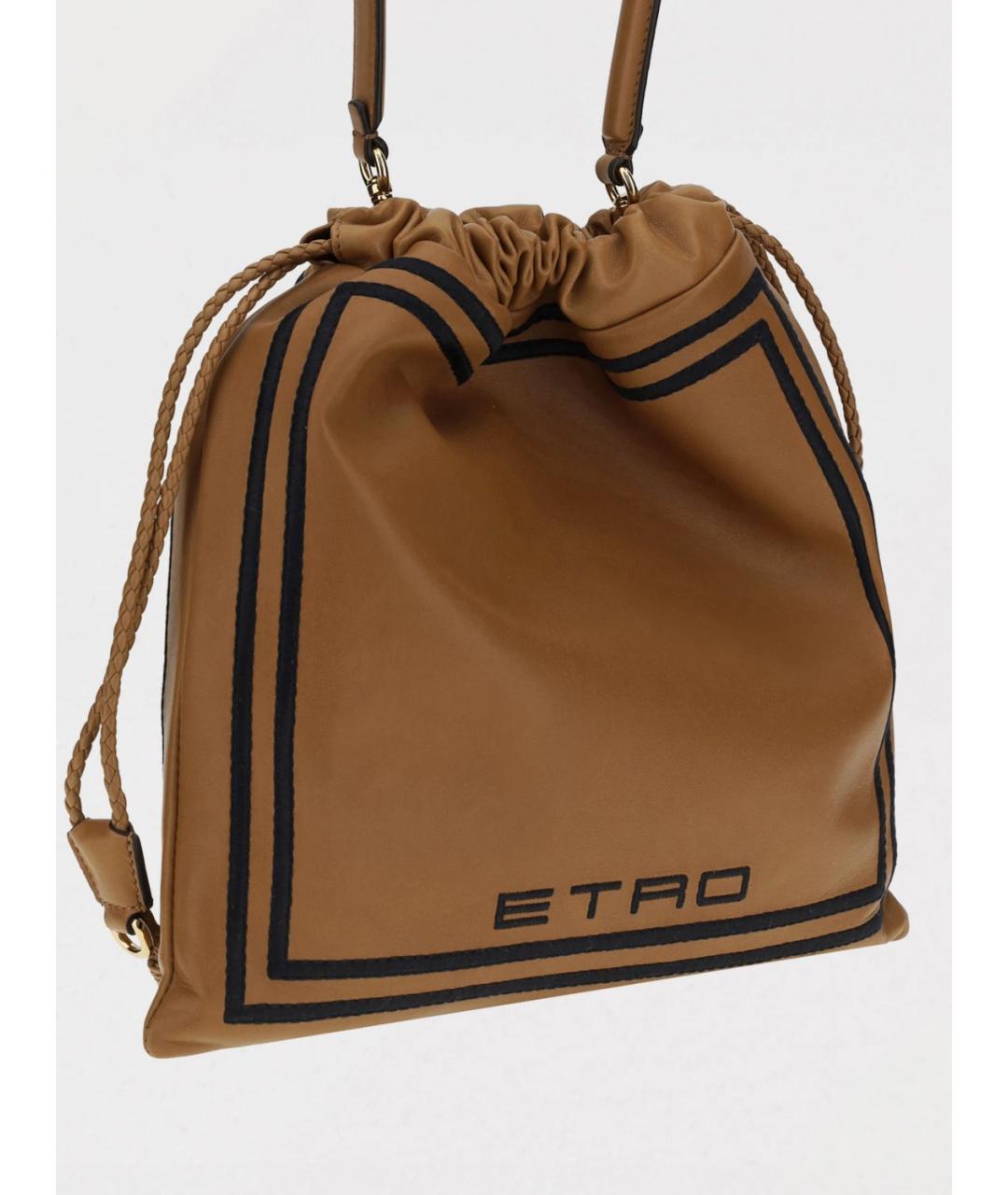 ETRO Коричневая кожаная сумка тоут, фото 3