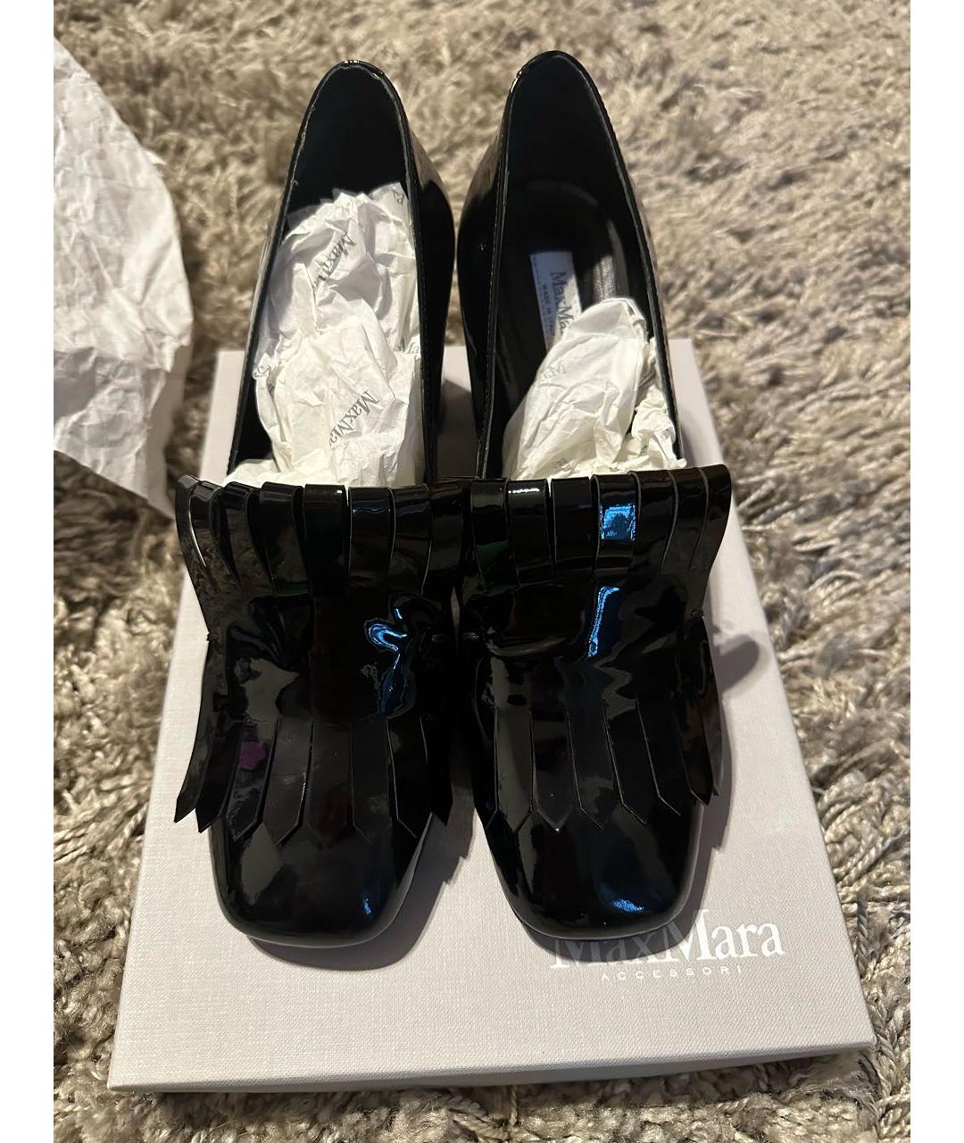 MAX MARA Черные туфли из лакированной кожи, фото 2