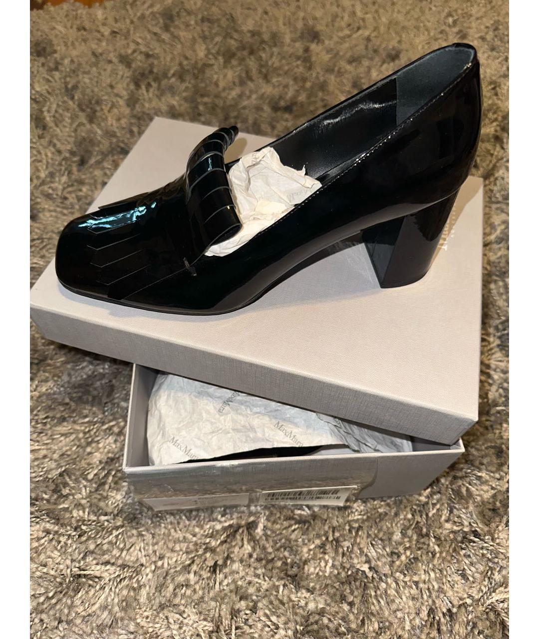 MAX MARA Черные туфли из лакированной кожи, фото 5