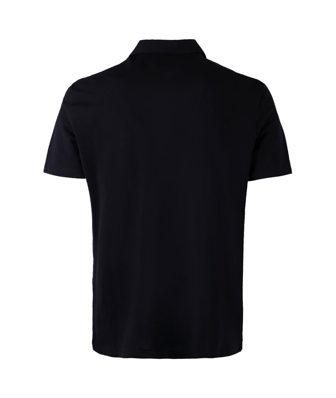 CP COMPANY Черное хлопковое поло с коротким рукавом, фото 2