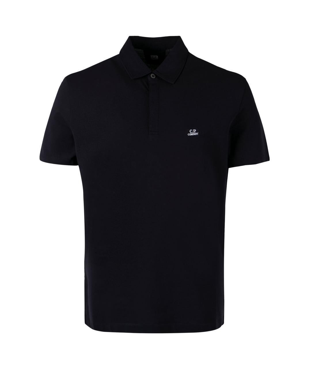 CP COMPANY Черное хлопковое поло с коротким рукавом, фото 1