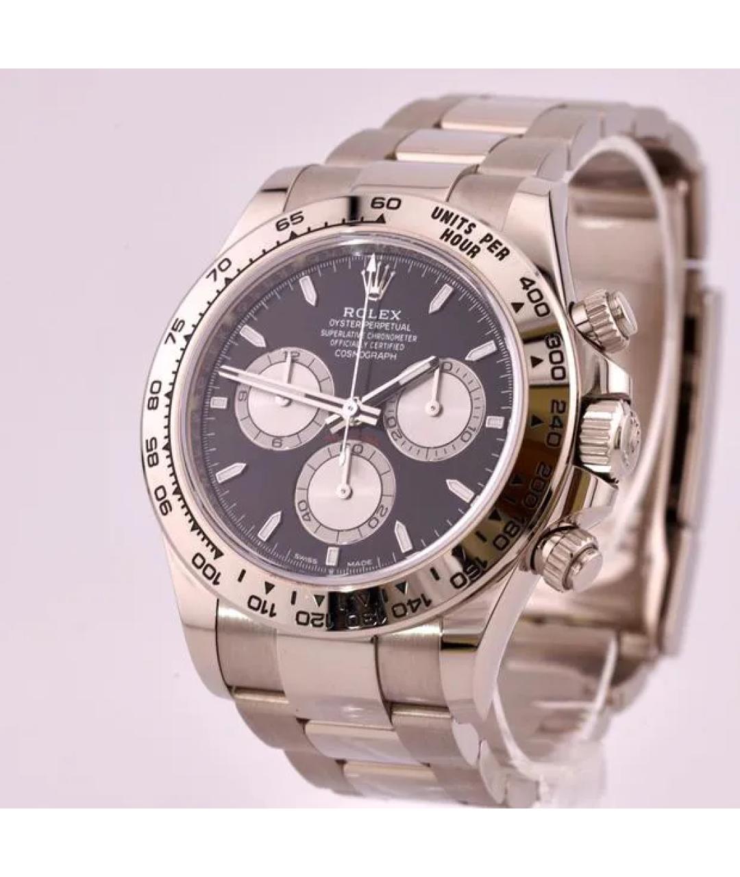 ROLEX Черные часы из белого золота, фото 2