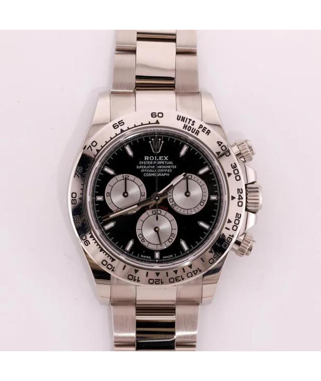 ROLEX Черные часы из белого золота, фото 8