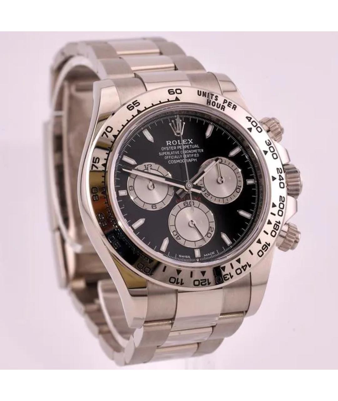 ROLEX Черные часы из белого золота, фото 3