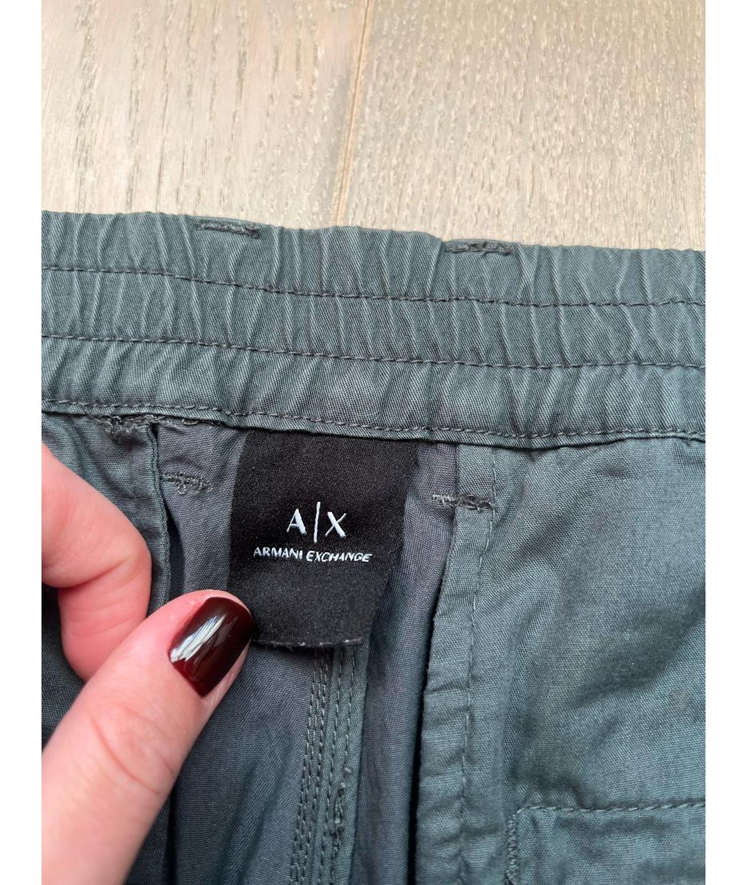 ARMANI EXCHANGE Хаки хлопковые повседневные брюки, фото 3
