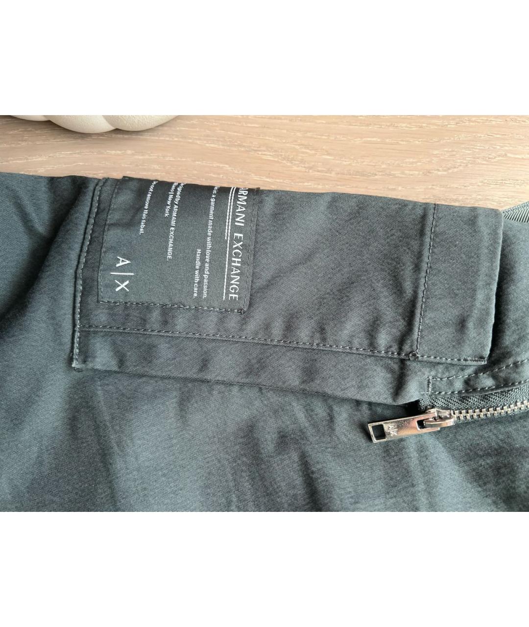 ARMANI EXCHANGE Хаки хлопковые повседневные брюки, фото 4