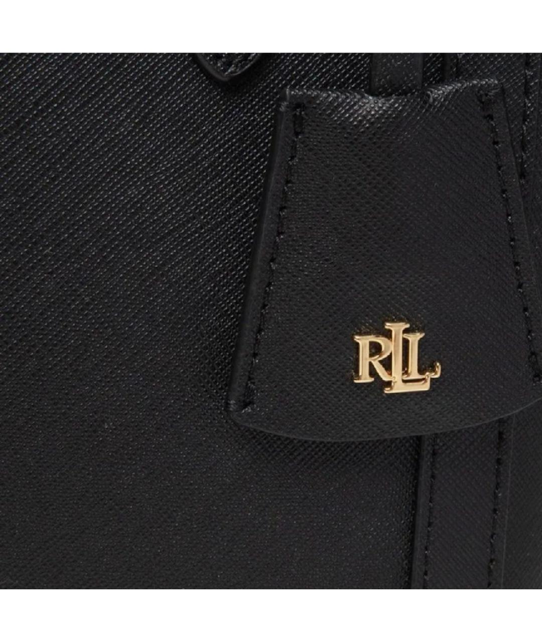 POLO RALPH LAUREN Черная кожаная сумка тоут, фото 4
